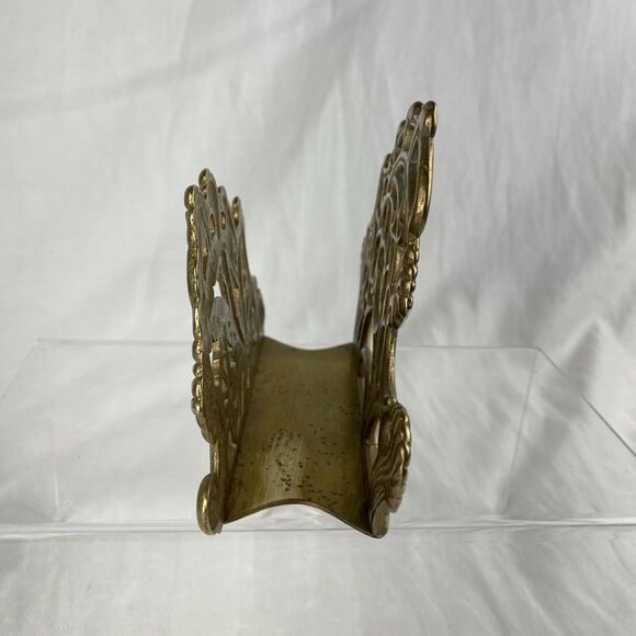 Vintage Brass Ornate Letter Envelope Napkin Holder Desk Organizer Art Nouveau - Picture 2 of 9